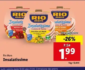 Lidl Insalatissime rio mare 160g offerta