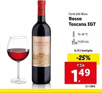 Lidl Corte alle mura rosso toscana igt offerta