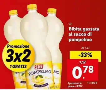 Siti bibita gassata al succo di pompelmo 3x1.5 l