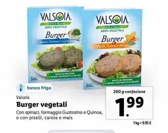 Lidl Burger vegetali valsoia 200g offerta