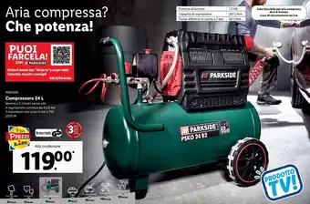 Lidl Compressore 24 l parkside offerta