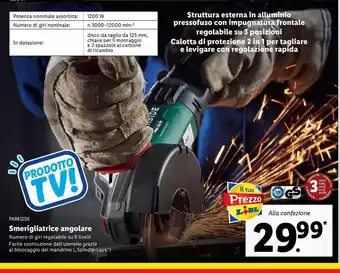Lidl Smerigliatrice angolare parkside offerta