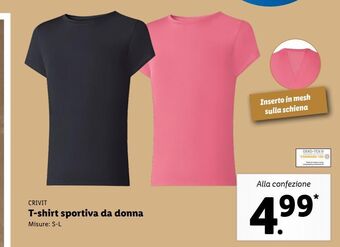 Lidl Crivit t-shirt sportiva da donna offerta
