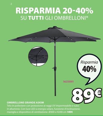 JYSK Ombrellone grande offerta