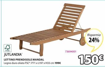 JYSK Lettino prendisole offerta