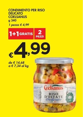 Bennet Condimento per riso delicato coelsanus g 340 offerta