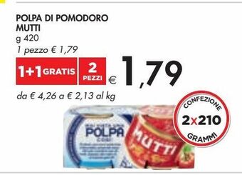 Bennet Polpa di pomodoro mutti g 420 offerta