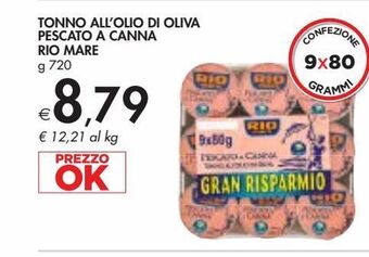 Bennet Tonno in olio d'oliva rio mare pescato a canna g 720 offerta