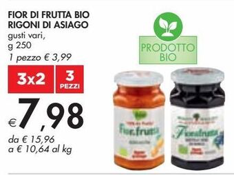 Bennet Fior di frutta bio rigoni di asiago gusti vari g 250 offerta