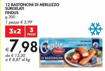 Bennet 12 bastoncini di merluzzo surgelati findus g 300 offerta