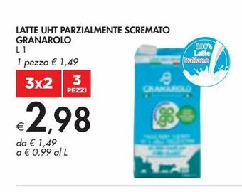 Bennet Latte parzialmente scremato granarolo uht l 1 offerta