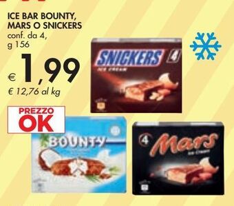 Ice bar bounty mars o snickers 4x156g