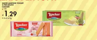 Bennet Wafer lampone-yogurt o per gelato loacker g 150 offerta