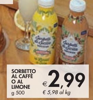 Bennet Sorbetto al caffè o al limone g 500 offerta