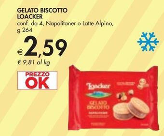 Bennet Gelato biscotto loacker conf da 4 napolitaner o latte alpino g 264 offerta