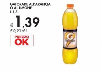 Bennet Gatorade all'arancia o al limone l 1.5 offerta
