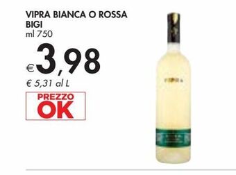 Bennet Vipra bianca o rossa bigi ml 750 offerta
