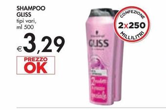 Bennet Shampoo gliss tipi vari ml 500 offerta