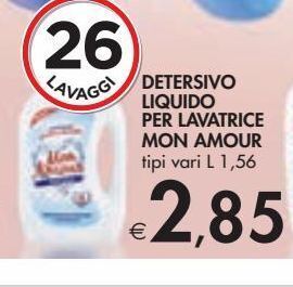 Bennet Detersivo liquido per lavatrice mon amour tipi vari l 1.56 offerta