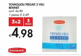 Bennet Tovaglioli bennet piegati 2 veli conf da 80 offerta