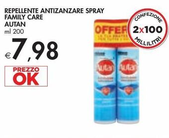 Bennet Repellente antizanzare spray family care autan ml 200 offerta