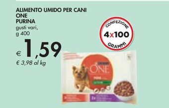 Bennet Alimento umido per cani purina one gusti vari g 400 offerta