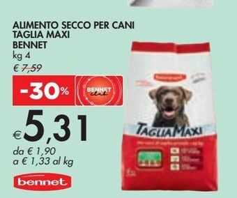 Bennet Alimento secco per cani taglia maxi bennet 4 kg offerta