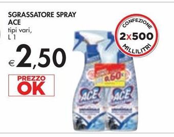 Bennet Sgrassatore spray ace tipi vari l 1 offerta