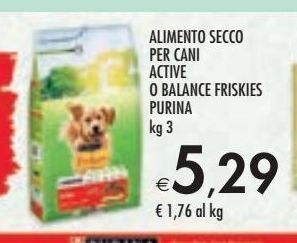 Bennet Alimento secco per cani active o balance friskies purina 3 kg offerta