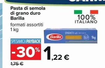 Carrefour Iper Pasta di semola di grano duro barilla offerta