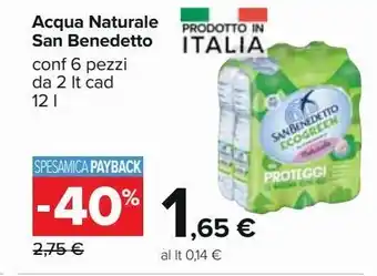 Carrefour Iper Acqua naturale san benedetto offerta