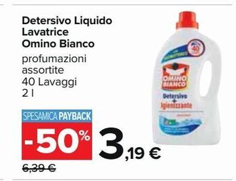 Carrefour Iper Detersivo liquido lavatrice omino bianco offerta