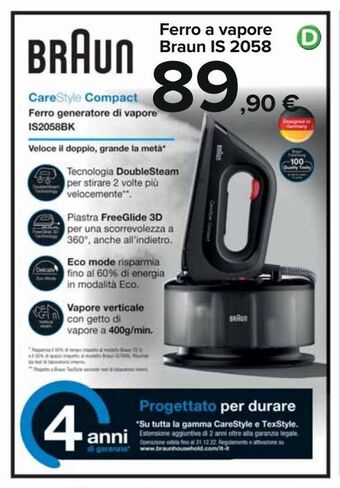 Carrefour Iper Ferro a vapore braun offerta