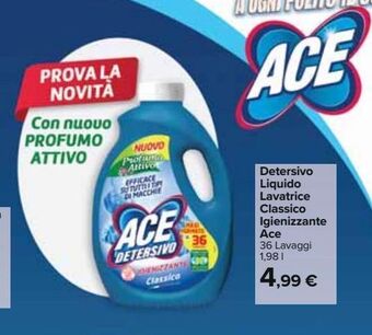 Carrefour Iper Detersivo liquido lavatrice classico igienizzante ace offerta