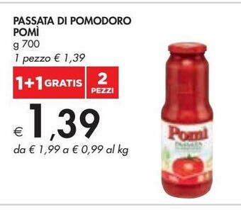 Bennet Passata di pomodoro pomì g 700 offerta