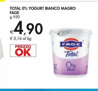 Bennet Total 0% yogurt bianco magro fage g 950 offerta