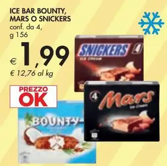 Bennet Ice bar bounty mars o snickers 4x156g offerta