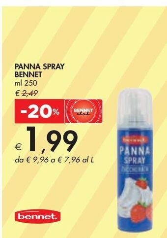 Bennet Panna spray bennet ml 250 offerta