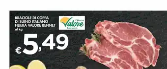 Bennet Braciole di coppa di suino italiano filiera valore bennet al kg offerta