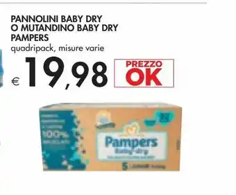 Bennet Pannolini baby dry o mutandino baby dry pampers quadripack misure varie offerta