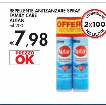 Bennet Repellente antizanzare spray family care autan ml 200 offerta