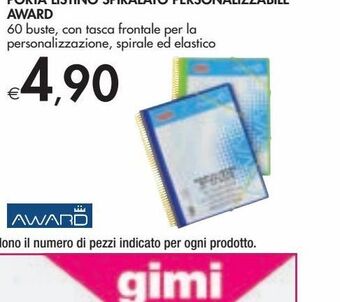 Bennet Porta listino spiralato personalizzabile award offerta