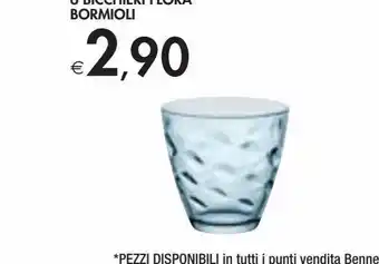 6 bicchieri flora bormioli