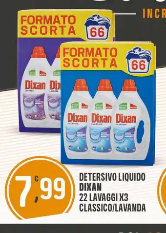 Eurospar Detersivo liquido dixan 22 lavaggi x3 classico / lavanda offerta