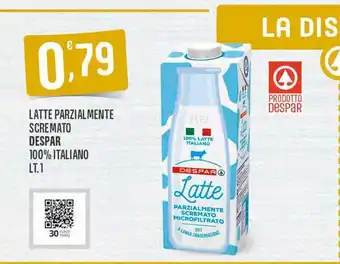 Eurospar Latte parzialmente scremato despar 100 % italiano lt. 1 offerta