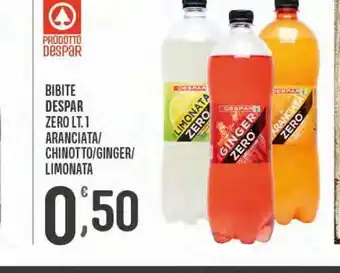 Eurospar Bibite despar zero lt 1 aranciata / chinotto / ginger / limonata offerta