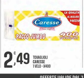 Eurospar Tovaglioli caresse 1 velo x 400 offerta