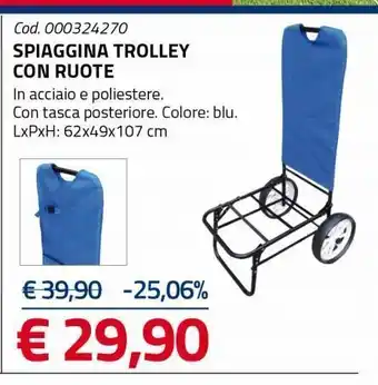 Spiaggina trolley con ruote