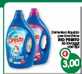 Despar Detersivo loquido per lavatrice bio presto 36 lavaggi vari tipi offerta