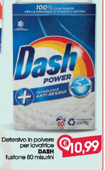 Despar Detersivo in polvere per lavatrice dash fustone 80 misurini offerta